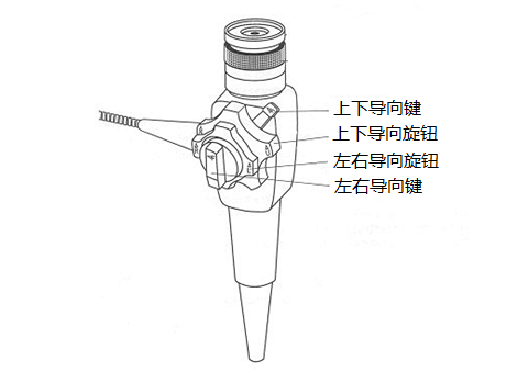 光纤内窥镜探头导向操作示意图