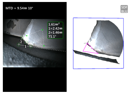 韦林内窥镜快速精确模拟还原并测量叶片叶尖材料丢失尺寸